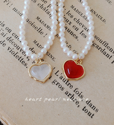 [무배]heart pearl necklace